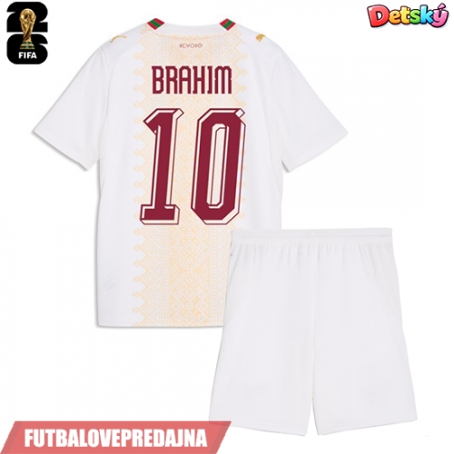 Lacne Dětský Futbalové dres Maroko Brahim Diaz #10 MS 2026 Krátky Rukáv - Preč (+ trenírky)